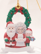 Personalized Christmas Family Ornament Family of 3 Santa Theme - $7.69