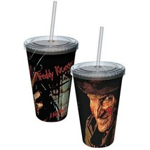 Nightmare On Elm Street Freddy Stare Down 16 oz. Acrylic Travel Cup w/ Straw New - £9.30 GBP