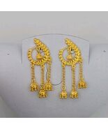 Gold Dangle Earrings Indian Bollywood Pakistani Bridal Saree Lehenga - €20,39 EUR