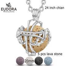 20mm Angel Wing Hollow locket Pendant Cage Perfume Necklace Essential Oi... - £12.42 GBP