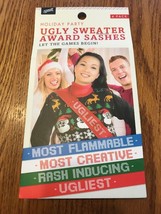Holiday Party Ugly Sweater Award Sashes 4 Pack Ships N 24h - $281.88 MXN