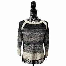 Curio New York Cotton Blend Knit Top Black &amp; White Pink Accent - Size Small - £13.92 GBP