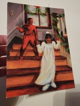 Holiday Greeting Card Vintage Waiting For Christmas 1996 Monica Greenfield - $15.68