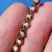 Vintage Pearl Art Deco Pin Victorian Solid 10k Gold Antique Flapper era Brooch - $431.16 CAD