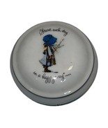 HOLLY HOBBY Porcelain Round 3-Footed TRINKET BOX Start Each Day In A Hap... - $14.57 CAD