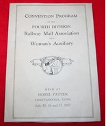1937 RAILWAY MAIL ASSOCIATION 4th Division Convention Program Chattanoog... - $925.16 MXN