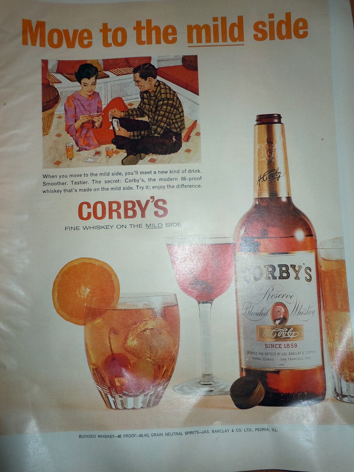 Corby’s Fine Whiskey Print Magazine Advertisement 1964 - $4.99