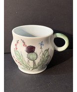 Buchan Pottery Scotland coffee Cup Thistle Stoneware Hand paint 268 M2M-50 - $9.50