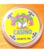 (1) $2.50 Silver Dollar Casino Chip - 2005 - Everett, Washington - $7.69