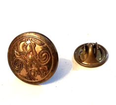 Art Nouveau Style Swirl Etched Metal Lapel Tie Tack Pin VTG 2&quot; Statement Brooch - £19.04 GBP