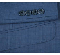 Men's Renoir Wool Blend Slim Fit 2pc Suit Sharkskin Texture 557-1 Blue image 5