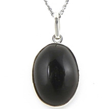 925 Sterling Silver Black Onyx Handmade Necklace 18&quot; Chain Festive Gift PS-1605 - £22.40 GBP