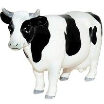 Vintage 1985 Lefton Holstein Dairy Cow Glossy Porcelain Figurine 05395 Stickers - £47.25 GBP