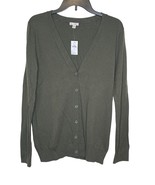 Gap Women&#39;s Cardigan Sweater Cotton Button Up Relaxed Fit Cozy Green Med... - £23.79 GBP