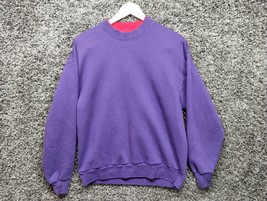 Vintage Blank Purple Sweatshirt Sweater Adult XL Double Neck Crew 90s Pu... - $23.10