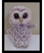 Ty Beanie Boos Moonlight Owl Purple &amp; White Big Purple Sparkle Eyes 6&quot; N... - $9.76 CAD