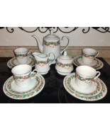 15pc Sango China Noel 8401 Coffee/Tea Pot Service For 4 Cream Sugar Cup ... - $98.99