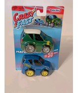 Little Tikes Crazy Fast Hatch Rods Toy Car Pull Back Green And Blue 2pk New - $268.20 MXN