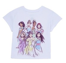 Girls Disney Princess Character Short Sleeve PJ Shirt Pull Over White Si... - $9.99