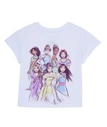 Girls Disney Princess Character Short Sleeve PJ Shirt Pull Over White Si... - $9.99