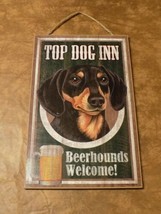Top Dog Inn Beer Hound Welcome Weiner Dog Dachshund Wall Hanging Picture - £19.38 GBP