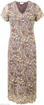 Adini Soft Geogette Lined Floral Print Short Sleeve Dress in Mink (Taupe) - £44.75 GBP