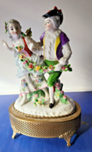 Antique 1920s Beck Music Box Melodie Charm wiht Porcelain Figurines - £168.40 GBP