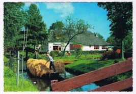Holland Netherlands Postcard Giethoorn Hooivervoer Per Punter Hay Transport Boat - £1.70 GBP
