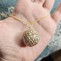 Vintage 1990s Rainbow Disco Ball Necklace - $24.99