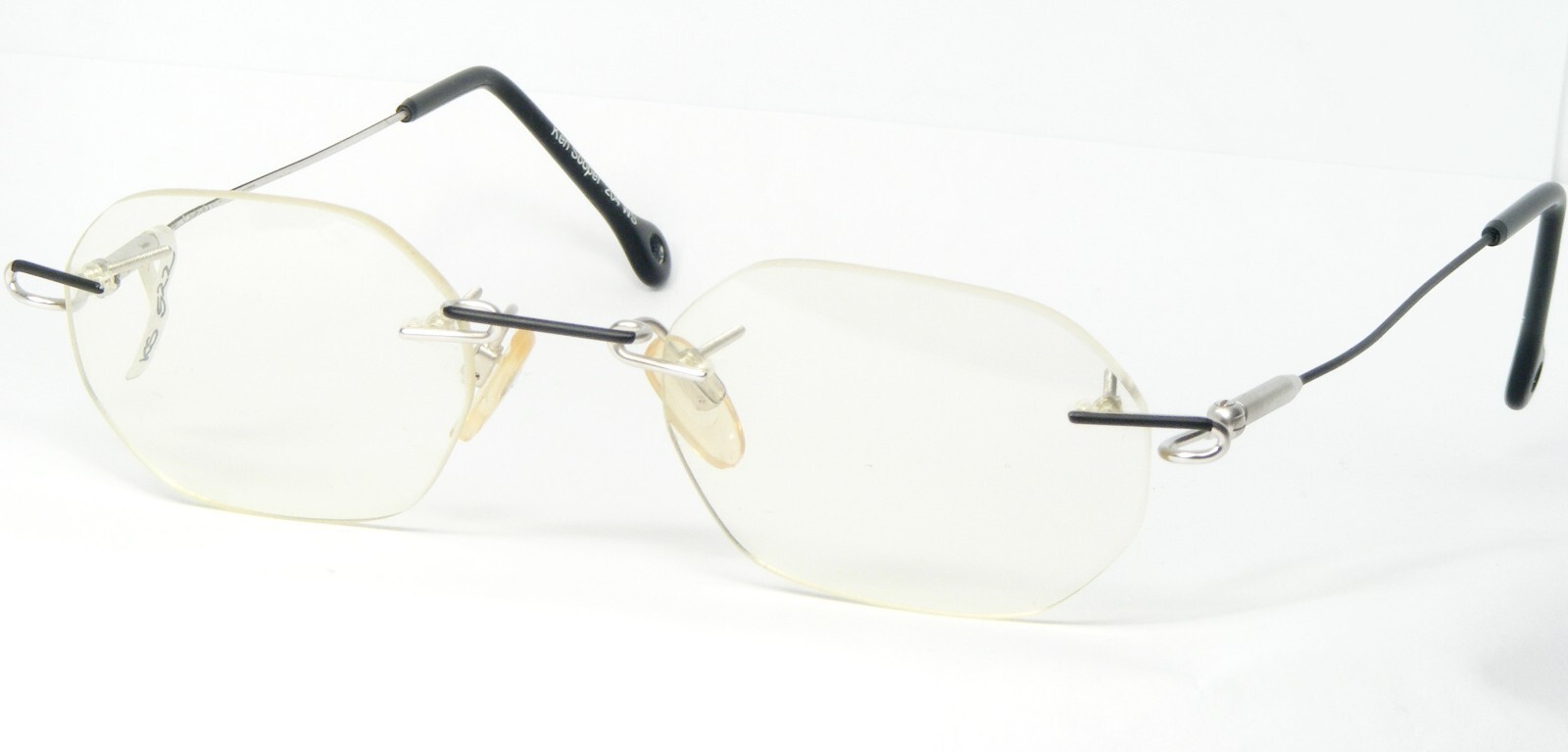 Ken Sooper 204Ws Plata/Negro Gafas sin Montura 47-20-140mm Alemania - $76.30