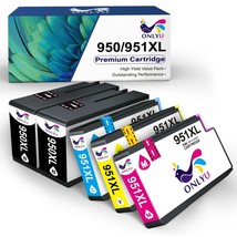 5 Combo Pack Ink +Chip For Hp 950Xl 951Xl Officejet Pro 8620 8625 8630 8... - £30.01 GBP