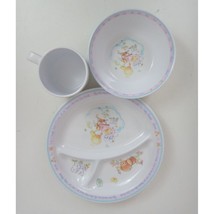 Vintage 1987 Enesco Precious Moments Three Piece Melamine Dinner Set - £12.89 GBP