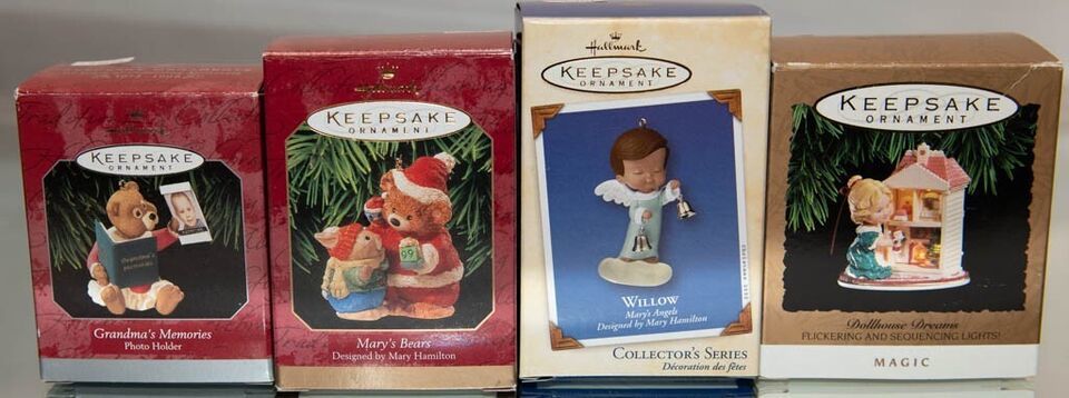 Primary image for Hallmark Keepsake Ornaments Willow, Magic, Mary's Bear & Grandma New Boxed Lot 4
