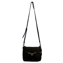 Botkier Valentine Xbody Black Leather Crossbody Purse Pebbled Leather Go... - £65.25 GBP