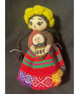 Peruvian Andean Folk Art Doll with Crochet Baby 5.5&quot; - $153.97 MXN