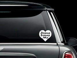 Jesus Loves Me in a Heart Vinyl Car Truck Window Decal Bumper Sticker US Seller - £5.28 GBP+
