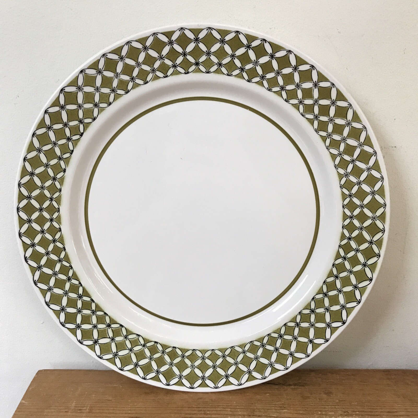 Vintage 70s Mikasa Japan Mediterrania Gibraltar 4070 Green Serving Plate... - $59.39