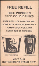 Vintage 1950&#39;s Group of 4 Free Refill Coca Cola Theater Coke Coupons - $6.80