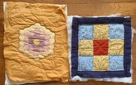 (2) Hand Quilted Pillow Top Grandmother Flower Garden Nine Patch - $75.39 MXN