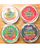 HARD ROCK CASINO CHIPS - Sample Set - ALBUQUERQUE, NEW MEXICO $1 $5 $25 ... - $551.19 MXN