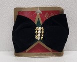 Vintage Philips Black Velvet Hair Bow Barrette Clip Christmas Holiday - ... - £15.56 GBP