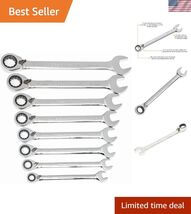 8 Pc. 12 Pt. Reversible Ratcheting Combination Wrench Set, Metric - - $95.80