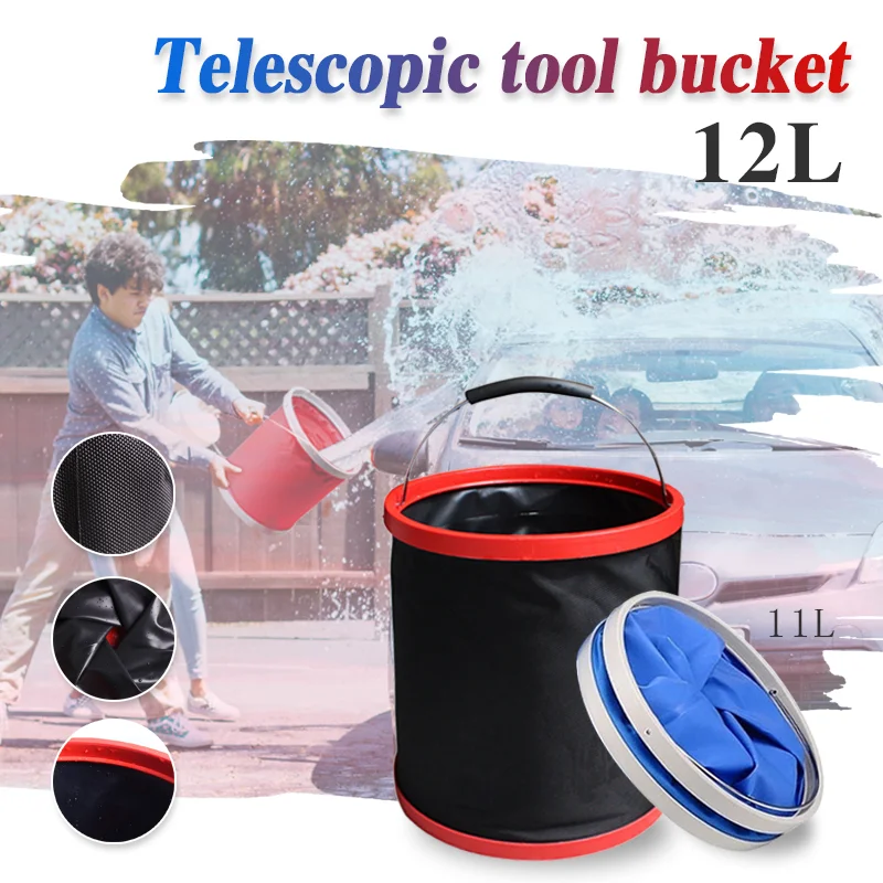11L 12L New Thickening Portable Folding Bucket Outdoor Camping Car Storage - £14.30 GBP+