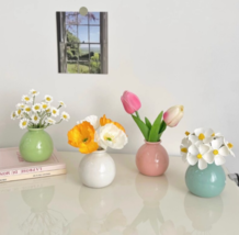 Wind wide mouth colorful ceramic small vase decoration desktop mini baub... - $32.40