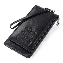 Enuine leather fashion long wallet women rfid card holder wallets for women zipper coin thumb200