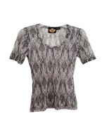 Harley Davidson Vintage 90s All Over Print Mesh Tee Small - $64.86 CAD
