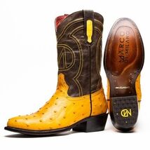 SAVANNAH Genuine Ostrich Skin Cowboy Boot from the Western Collection Buttercup image 3