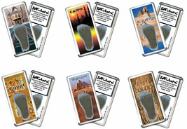 Cairo FootWhere® Souvenir Fridge Magnets. 6 Piece Set. Made in USA - $32.99