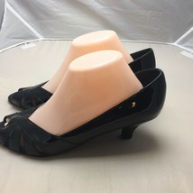 Dress Barn Womens Black Open Toe Glossy Slip On Strappy Pump Heels 9W - £23.91 GBP