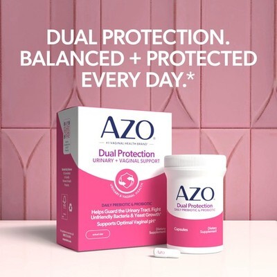 AZO Dual Protection, Urinary + Vaginal Support, Prebiotics and Probiotics for Wo Item image 8